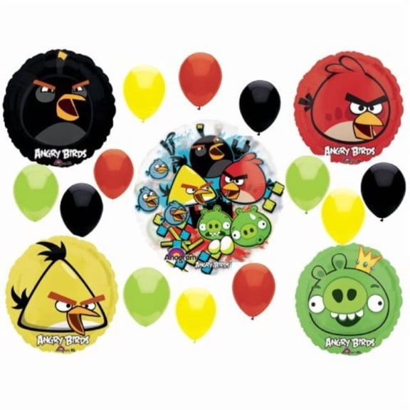 angry birds balloons 17 pieces, see-thru