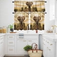 thumbnail image 3 of Elephants in Piers Kitchen Curtains Valances and Tiers Set of 3 Farmhouse Retro Funny Tier Curtains and Valance with Rod Pocket for Small Windows, 27.5"x36", 3 of 9