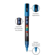 Uni POSCA PC-3M Glitter Water-Based Markers, Reversible Fine Tip (0.9-1.3mm), Assorted Ink Colors, 8 Count