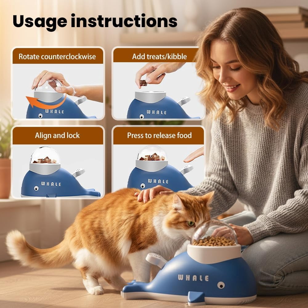 Interactive Treat Toy for Dogs, Whale-Shaped Slow Feeder Puzzle Toy for Small to Large Breeds, Dog Enrichment, Training, Exercise & Boredom Relief(RL  ABS 1 PC)