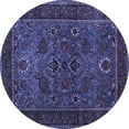 thumbnail image 1 of Ahgly Company Machine Washable Indoor Round Persian Blue Traditional Area Rugs, 4' Round, 1 of 4