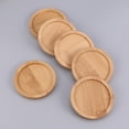 thumbnail image 3 of Miangastore 6PCS Flowerpot Tray Ceramic Coaster Round Succulent Flower Pot Bamboo Tray, 3 of 8