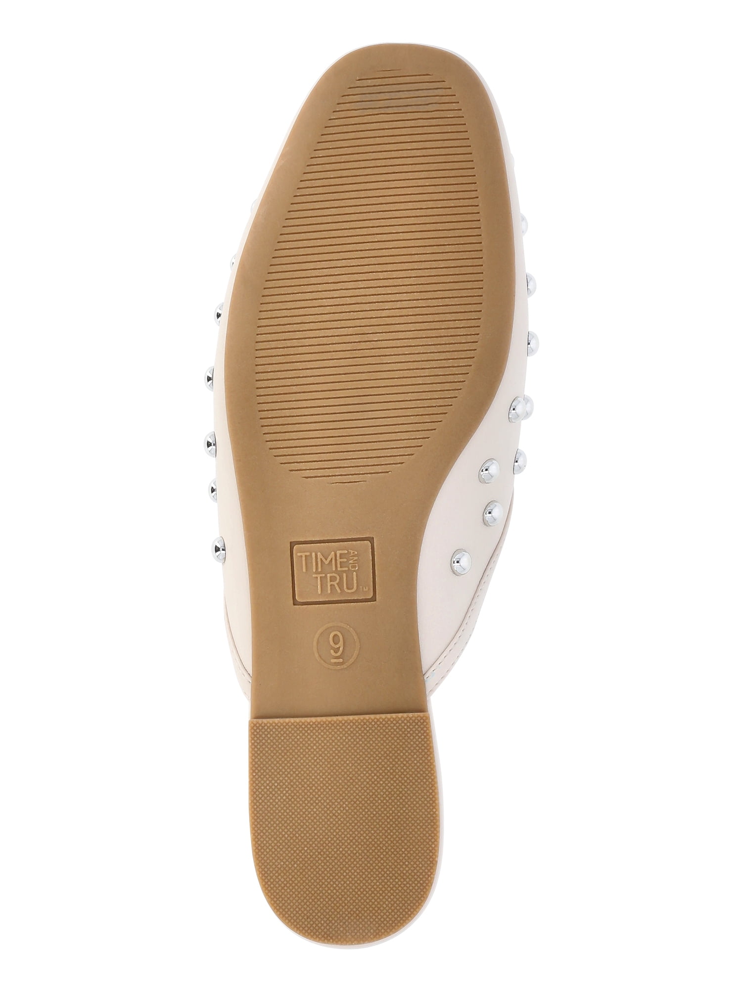 Time and Tru Women's Studded Faux Leather Mules