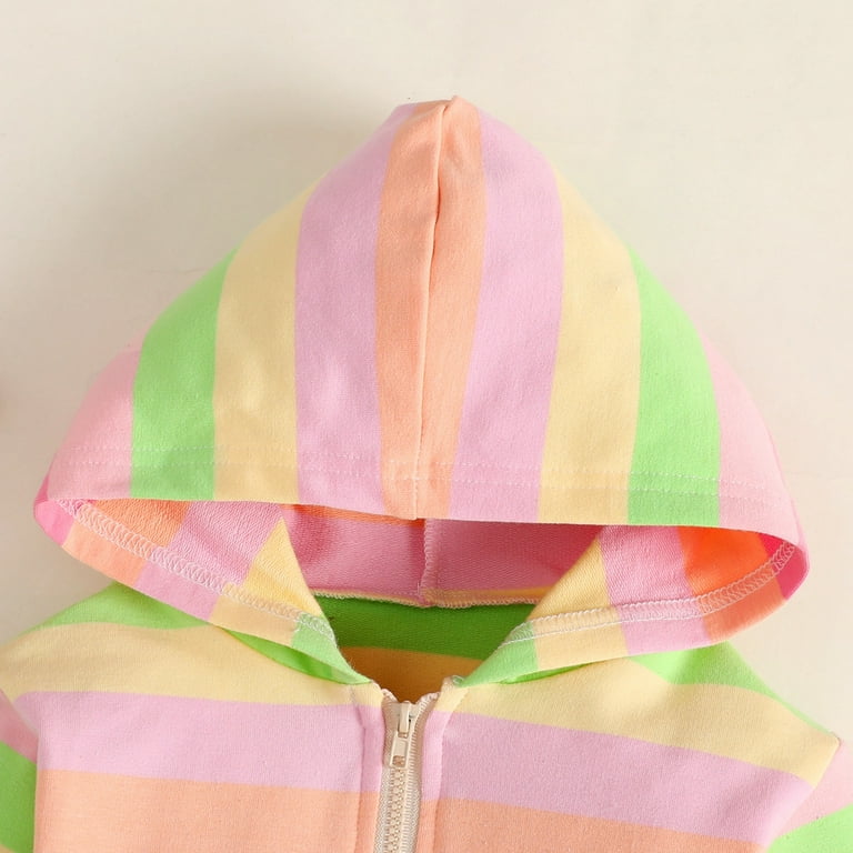 Rainbow striped outlet zip up hoodie