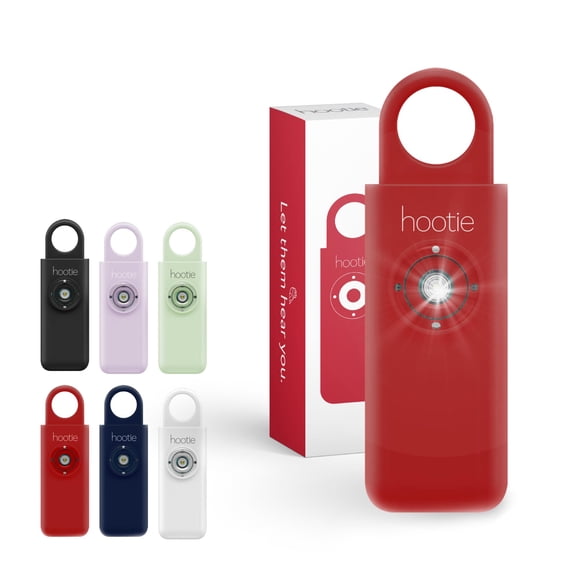 Llavero de alarma personal de seguridad Hootie 130 dB con luz estroboscópica roja