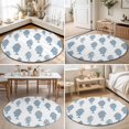 thumbnail image 4 of Round Area Rugs 6Ft, Abstract Art Fish Blue Non-Slip Washable Circle Rugs Carpet, Coastal Ocean Summer Marine Life Indoor Outdoor Rug Floor Mats Throw Runner for Bedroom Living Room Bathroom, 4 of 8