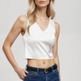 thumbnail image 5 of Crop Tank Tops for Women Lightweight Casual Cotton Linen V Neck Sleeveless Shirt Going out Tops Summer Outfits, 5 of 8