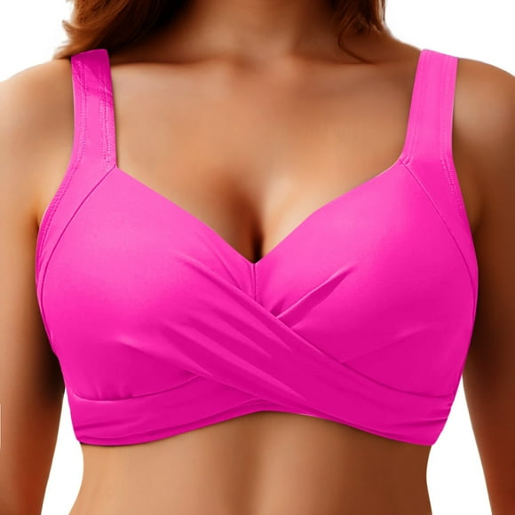 Women's Underwire Bikini Tops - Push Up Swim Top with Bra Padding, Black, for Vacations and Swimming, Available in Multiple US Sizes