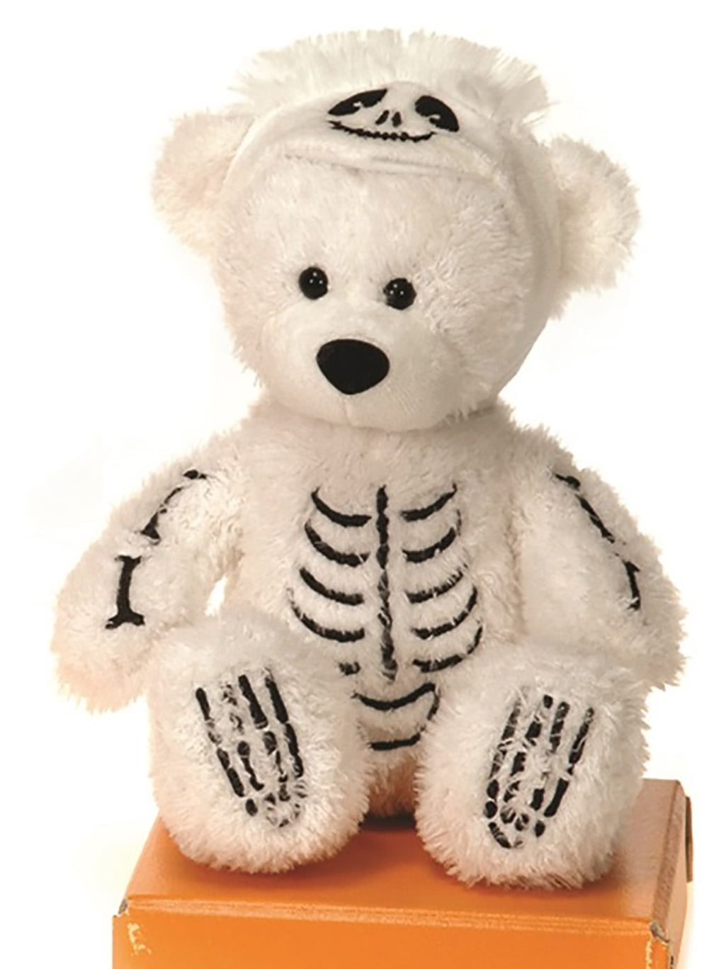 Hallmark Halloween White Bear Plush Skeleton Nylon Body 13" Stuffed Animal 
