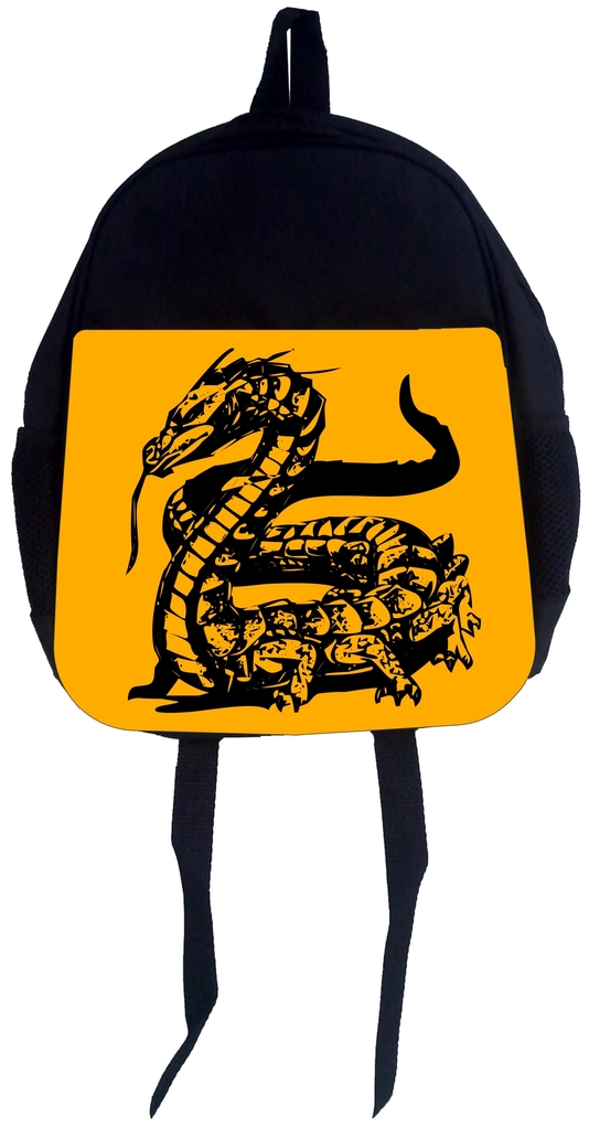 13" x 10" Black Preschool Toddler Children's Backpack & Pencil Case Set - Black Dragon on Orange-Print Design - image 1 of 4