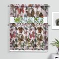thumbnail image 2 of Kitchen Curtains 36 Inch Short - 3 Panel Set with Colorful Butterfly Floral Pattern, Rod Pocket Window Curtain, 100% Polyester for Butterfly Lovers, Farmhouse, Kitchen, Bedroom, Easy Wash, 2 of 6