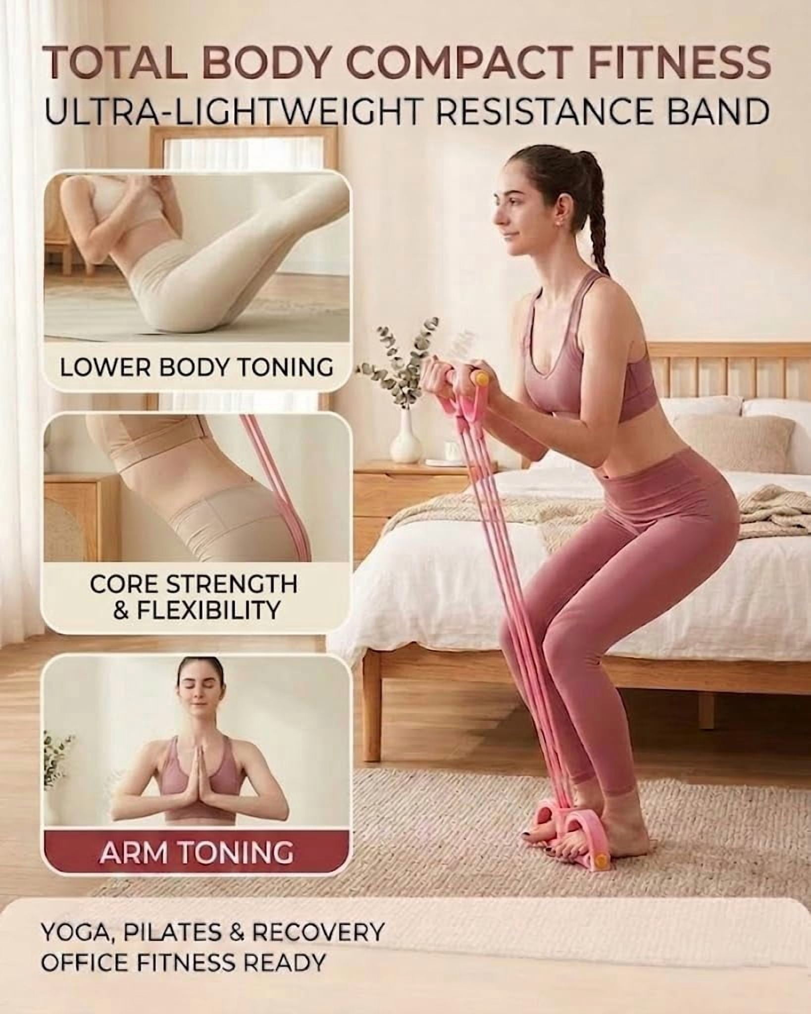 Full Body Resistance Exercise Band with Handles, Multifunction Home Workout Training Band for Strength Training, Stretching and Fitness Exercise