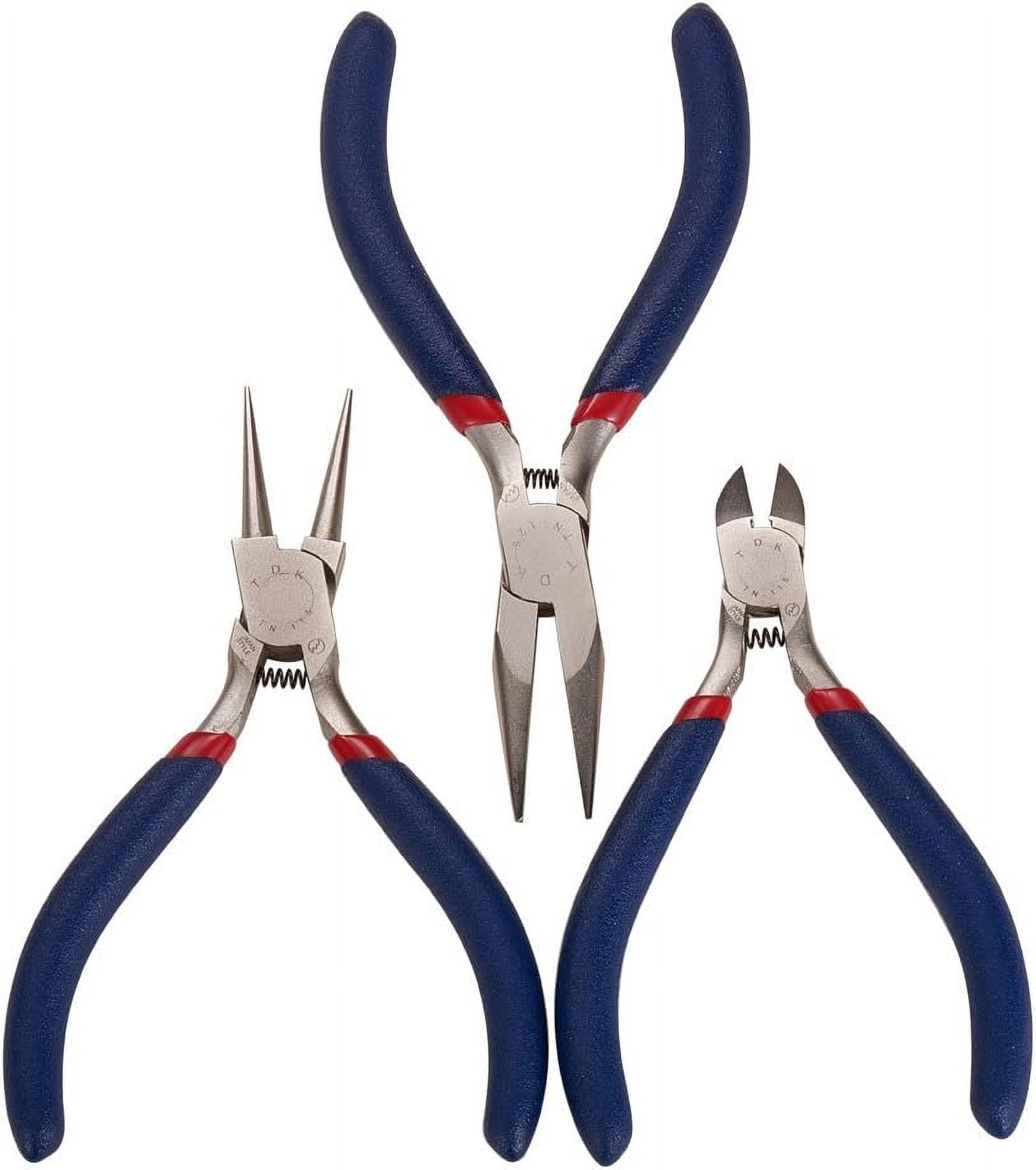 8PCS Jewerly Making Tool Kits Including 3 Jewelry Plier Sets and Other Jewerly Tools with Black Zippered Case