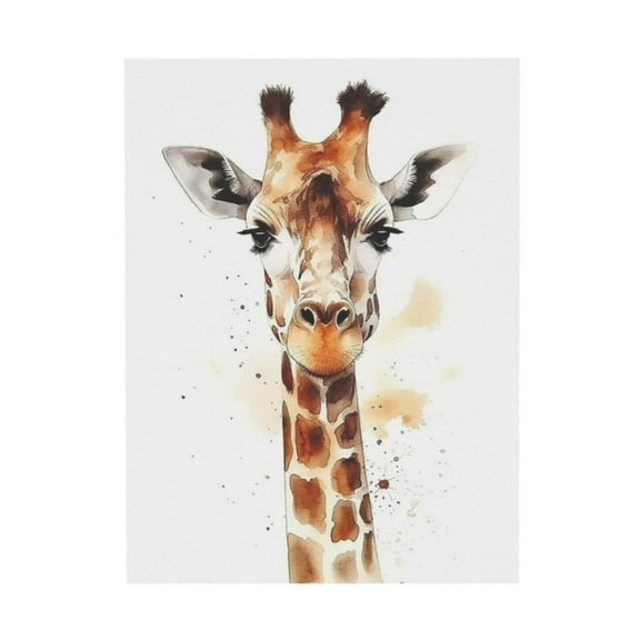 WFSposter Giraffe Canvas Wall Art Cute Giraffe Head Poster Print Watercolor Animal Painting Kids Room Gardening Decoration