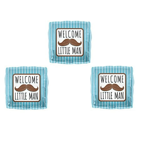 Set Of 3 Welcome Little Man Mustache Baby Shower