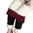 thumbnail image 2 of Nafuu Females Thermal Underwear Pants Winter Keep Warm Solid Color Fashion Casual Long Slim Fit Thickening Stretchy High Waist Leggings Cute Home Thermal Wear, 2 of 7