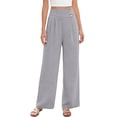 thumbnail image 3 of Tqcoqu Wide Leg Pants for Women Comfy High Waisted Summer Flowy Lounge Pant Trendy Vacation Clothes,Gray,Women's S-XXL, 3 of 10