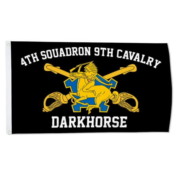 2but 4th bn 9th Cavalry Flag Darkhorse flags CAV US Army Military Flags Polyester 3x5 FT Indoor Outdoor Banner