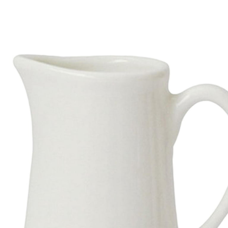 Crystalia Creamer Pitcher with Handle and Lid, Small Glass Body and  BPA-Free Plastic Lid, Mullti Purpose Pourer, 7 Ounces