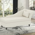 thumbnail image 5 of Andeworld Modern Chaise Lounge Indoor with Storage, Fabric Chaise Lounge Couch,Sleeper Lounge Sofa for Bedroom Office,Small Living Room & Apartment（White,Right Arm）, 5 of 5