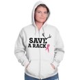 thumbnail image 5 of Save A Rack Antler Breast Cancer Pink Zip Hoodie Sweatshirt Women Brisco Brands S, 5 of 6