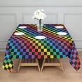 thumbnail image 3 of Colorful Rainbow Checkered Pattern Square Tablecloth,Waterproof Square Table Cover,Wipeable Spillproof Washable Table Cover for Home Kitchen Party Decor 42"X42"(107x107cm), 3 of 6