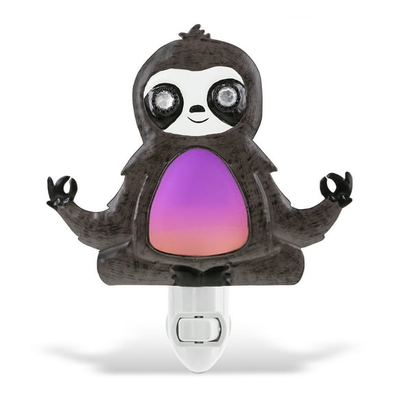 CoTa Global Sloth Night Light - Home Decor Wall Plug In Night Light With Switch, Unique Decorative Hand Made Metal & Glass Nightlight for Bathroom, Nursery, Hallway, Kitchen, & Bedroom - 6.5 Inches