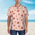 thumbnail image 4 of Fotbe Strawberries Hawaiian Shirt for Men Unisex Summer Beach Casual Short Sleeve Cotton Linen Button Down Shirts-Medium, 4 of 9