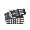 thumbnail image 1 of Spike Belt, Metal Punk Rock Rivet Belt with Light Pyramid Spikes, 1 of 5