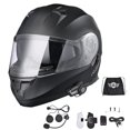 thumbnail image 1 of AHR Motorcycle Flip up Full Face DOT Helmet Bluetooth 5.0 Headset Visor Kit XL, 1 of 9