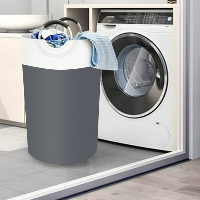 WRXMIJNHGSA Laundry basket Under $10 Household Foldable Laundry Basket Large Capacity Aluminum Handle Storage Laundry Basket Storage Round Storage Bucket