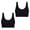 Black, variant on Girls Sports Bra Women Seamless Bra Feature V-Neck Push-up Bra Style W-1769 Purple S