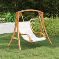 thumbnail image 4 of vidaXL Patio Swing Chair Hanging Lounge Chair with Cushion Lounger Bent Wood, 4 of 12