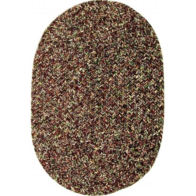Rhody Rug SA38R048X072 Sandi 4 x 6 ft. Tweed Indoor-Outdoor Oval Braided Rug, Brown