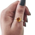 thumbnail image 2 of Hexagon Citrine Ring, 925 Sterling Silver Ring, Women Ring, Natural Citrine, November Birthstone, Christmas, Thanksgiving, Tiny Dainty Ring, Handmade, Statement Jewelry, Wedding, Anniversary Gift, 2 of 8