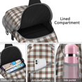 thumbnail image 4 of Sling Backpack,Green and Red Christmas Plaid Pattern Sling Bag with Water Bottle Holder,Waterproof Sling Bag for Men/Women with Headphone Jack for Hiking,Travel, 4 of 6