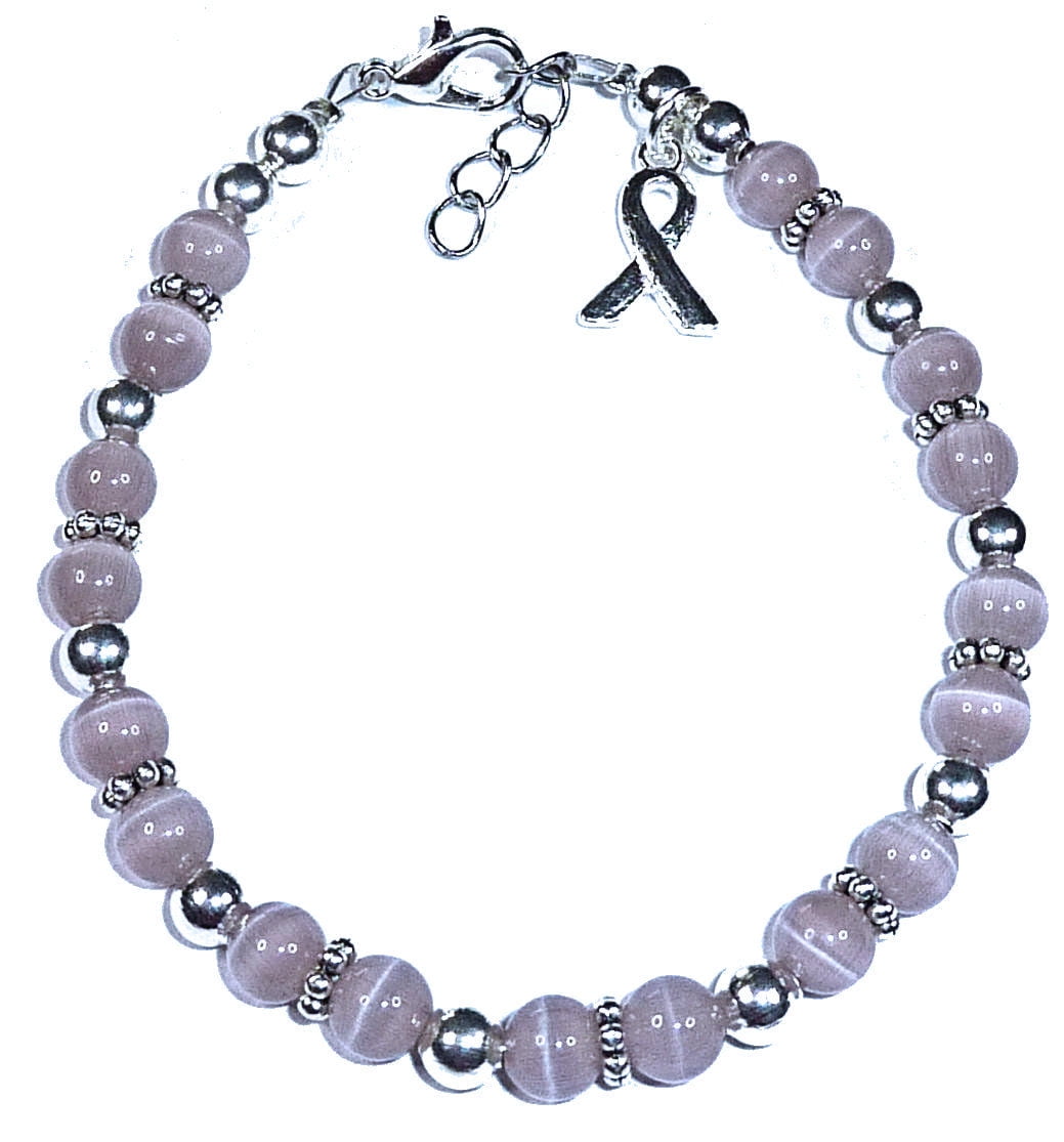 Lavender Survivors Cancer Awareness Bracelet by Hidden Hollow Beads - 7 3/4 in. - Fits Most Adults - Lobster Clasp