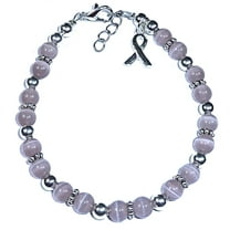 Lavender Survivors Cancer Awareness Bracelet by Hidden Hollow Beads - 7 3/4 in. - Fits Most Adults - Lobster Clasp
