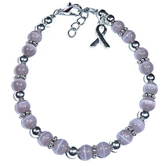 Lavender Survivors Cancer Awareness Bracelet by Hidden Hollow Beads - 7 3/4 in. - Fits Most Adults - Lobster Clasp