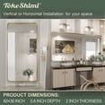 thumbnail image 4 of TokeShimi 60 x 30 Inch Brushed Gold Bathroom Vanity Mirror for Wall with Non-Rusting Aluminum Alloy Matte Metal Frame for Modern Farmhouse Home Decor (Horizontal/Vertical), 4 of 8