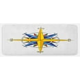 thumbnail image 1 of Compass Kitchen Mat, Colorful Vivid Design Windrose Marine Life Theme Sailing Journey Directions, Plush Decorative Kitchen Mat with Non Slip Backing, 47" X 19", Yellow Night Blue, by Ambesonne, 1 of 1