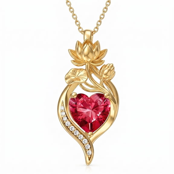Midir&Etain Birthstone Necklace 14K Gold Plated Birth Flower Pendant Birthstone Jewelry Birthday Gift for Mom Grandma Women