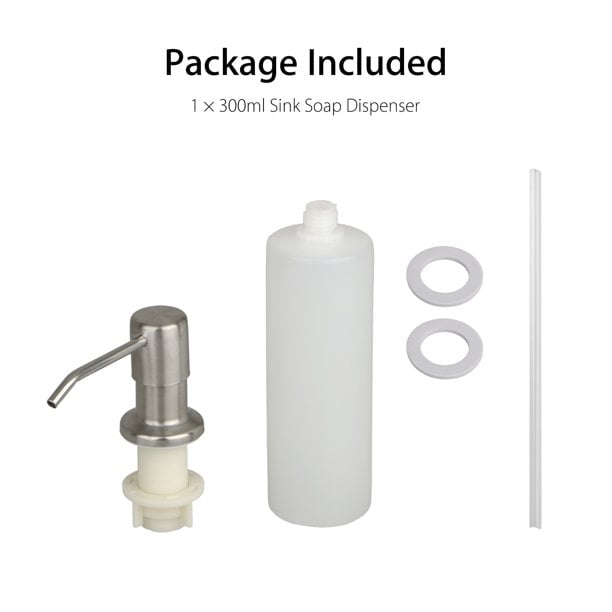 Soap Dispenser for Kitchen Sink(Brushed Nickel),Stainless Steel Countertop  Dish Soap Dispenser Pump with Extension Tube kit