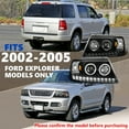 thumbnail image 3 of Spec-D Tuning Black LED Halo Projector Headlights Compatible with 2002-2005 Ford Explorer, Left + Right Pair Headlamps Assembly, 3 of 7