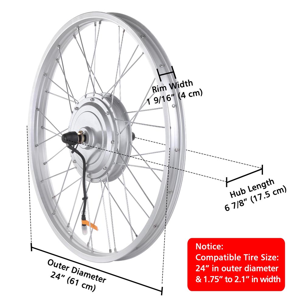 24 inch front wheel electric bike conversion kit