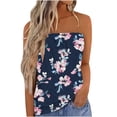thumbnail image 2 of Auralook Women's Tube Tops Summer Floral Printed Bandeau Tank Sleeveless Shirt Casual Strapless Blouse Off The Shoulder Tunic Shirts, 2 of 5