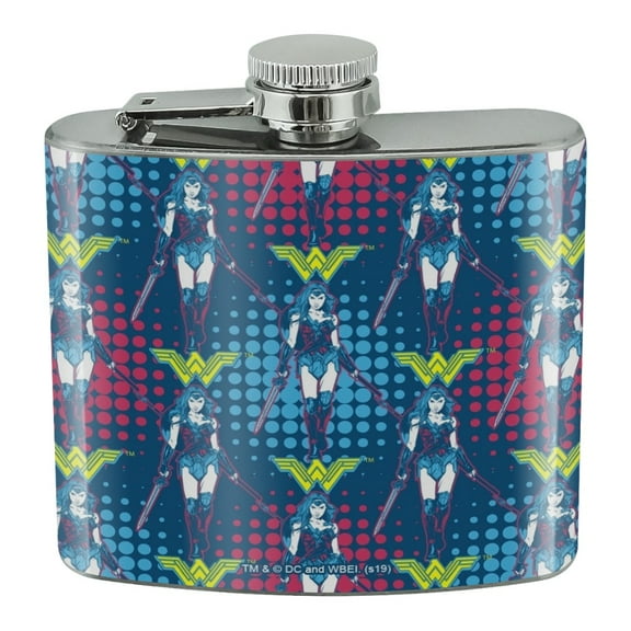 Wonder Woman Movie Pattern Stainless Steel 5oz Hip Drink Kidney Flask