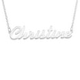 thumbnail image 2 of Sterling Silver Christine Name Pendant 16-inch Chain Necklace - White, 2 of 5