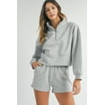 thumbnail image 6 of Women's Light Grey Stand Neck Zipped Sweatshirt and Shorts Set - Trendy Two Piece Outfit | [ZhiHiMeRi] | (US 12-14)L, 6 of 12