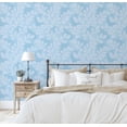 thumbnail image 3 of S4sassy Self Adhesive Wallpaper, Classic Leafy Motif Wallpaper, Blue Removable DIY Vinyl Wall Covering, Peel and Stick Contact Paper for Entryway accent wall, Easy Home Decor Solution (25"x120" inch), 3 of 8